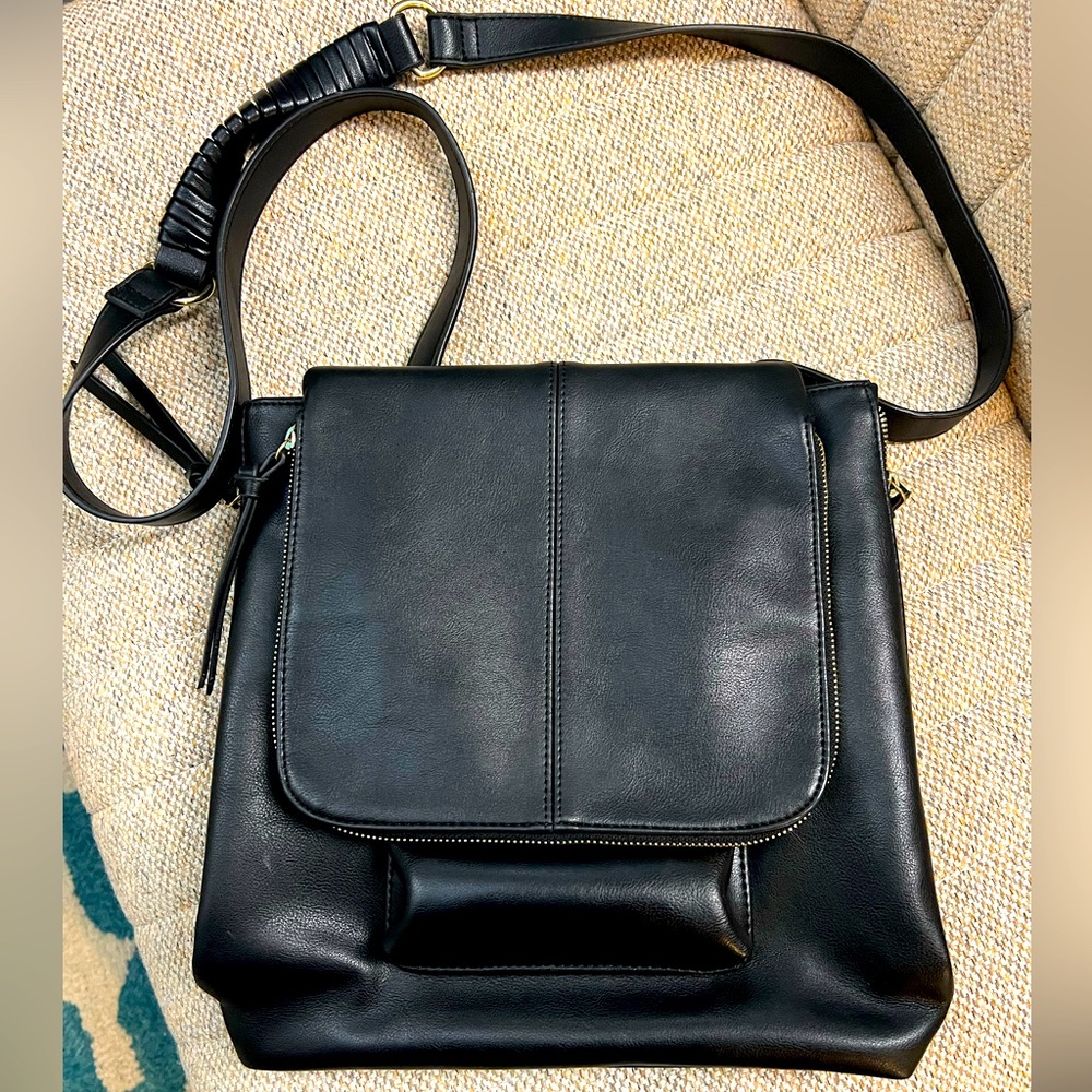 INC Convertible Backpack (black with gold hardware) - Crossbody or Shoulder bag